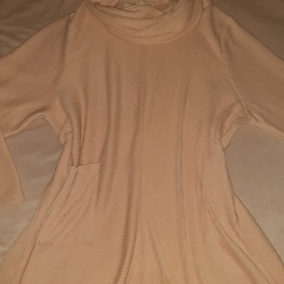 POCKET! XXL Pink Peach Light Cowl Sweater w/Pocket * Super Soft & Stretchy * NWT - Picture 6 of 8